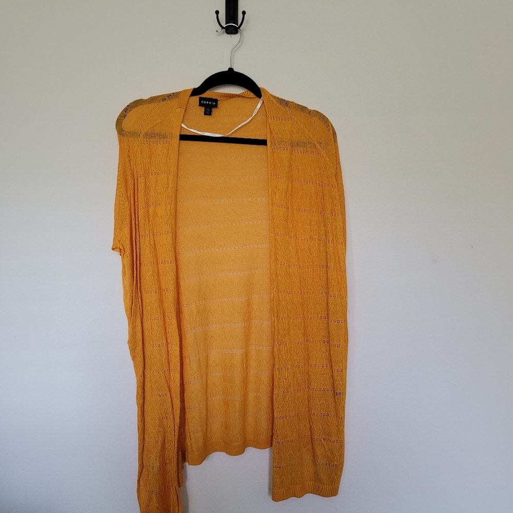 Marigold Torrid Short Sleeve Knit Cardigan